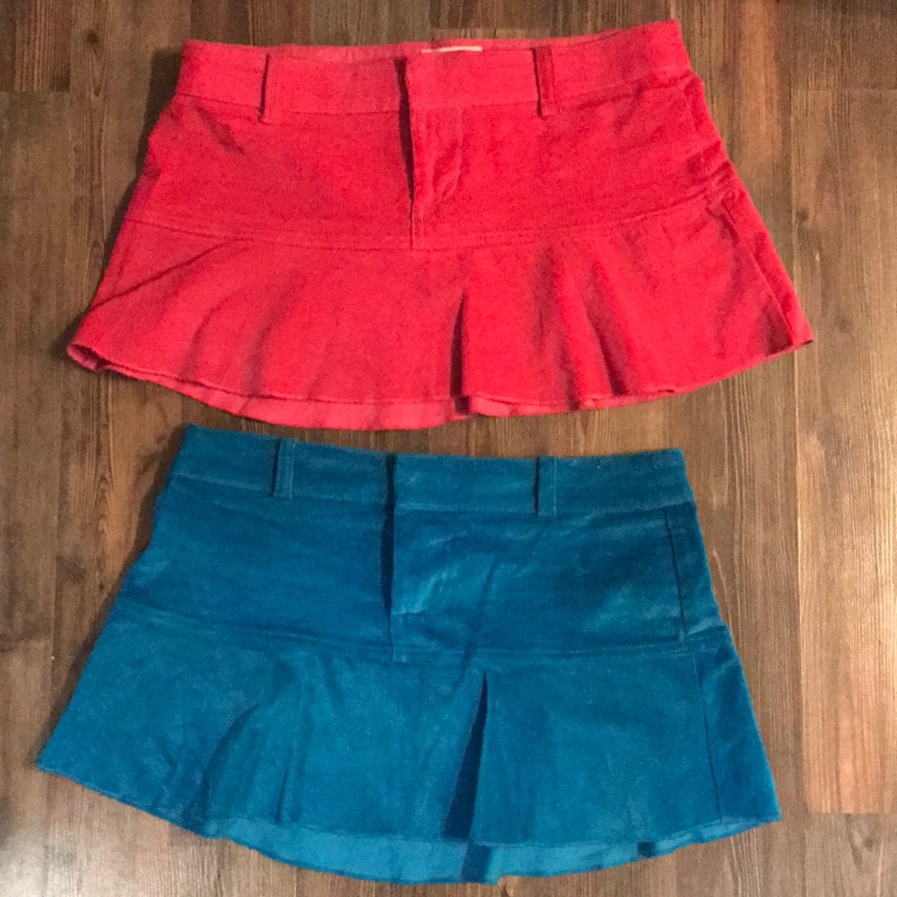 2 corduroy mini skirts